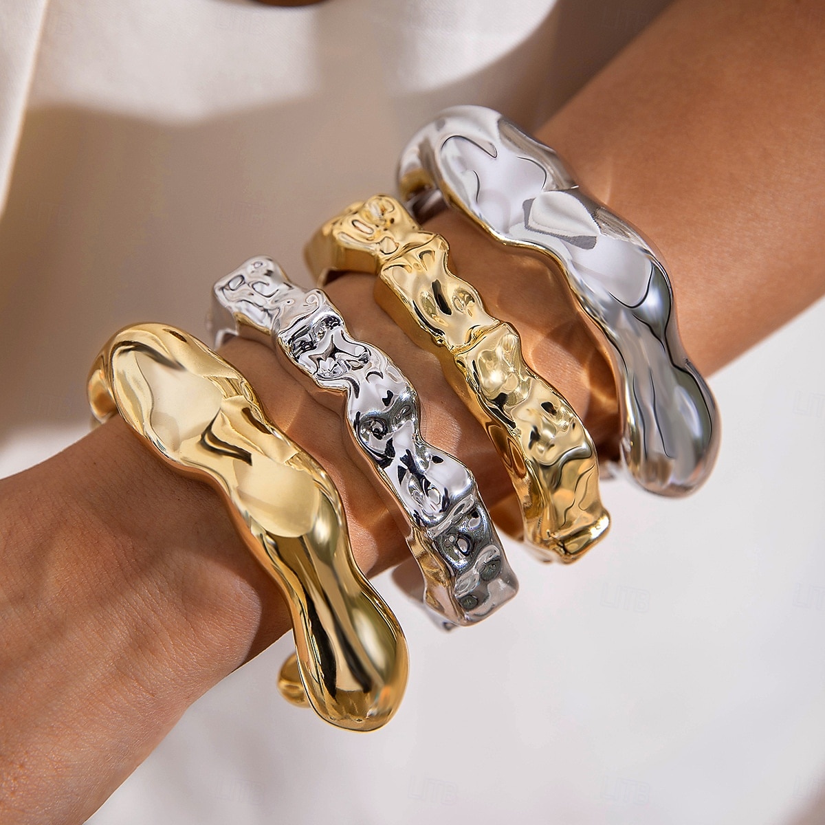 Samba Kiegészítők Absztrakt Szobrászati Karperecek Nőknek - Modern Irregular Arany  Ezüst Hangzású Karkötők Nagy Kijelentés Ékszerek Előadói Jelmez 2026 - $5.99 –P3