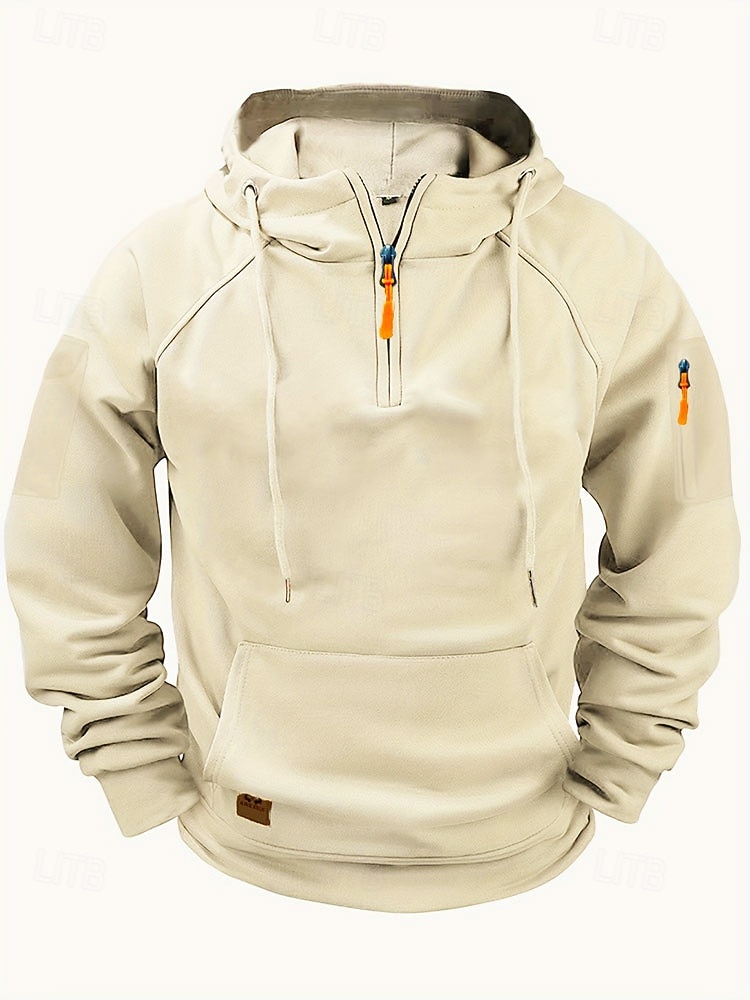 Men's Hoodie Quarter Zip Hoodie Black Wine Navy Blue Blue Camel Hooded Plain Pocket Sports & Outdoor Daily Holiday Polyester Streetwear Basic Casual Spring Autumn / Fall Clothing Apparel Hoodies 2026 - $27.99 –P5