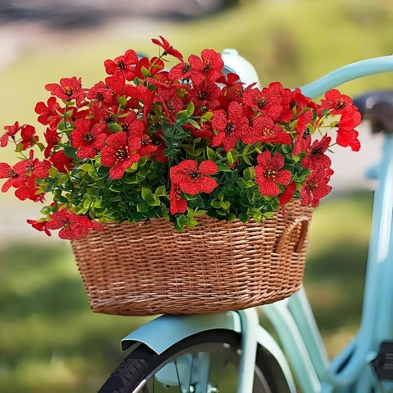 10 Bundles Artificial Flowers Fake Plants - Fake Flowers Outdoor Artificial Plants Flowers Eucalyptus Leaves DIY Wedding Garden Porch Window Box Pot Planters Decor Room Decor Home Decor Valentine's Day 2026 - $20.99 –P10