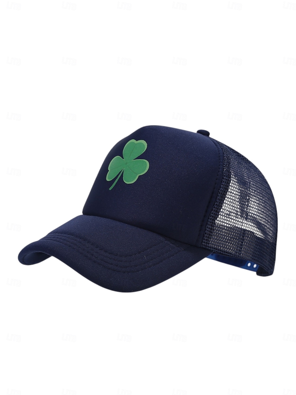 miesten vihreä Pyhän Patrickin päivän paita &valkoinen verkkohattu apilanlehden koristeella – tyylikäs lippis juhlallisiin tilaisuuksiin 2026 - $14.99 –P18