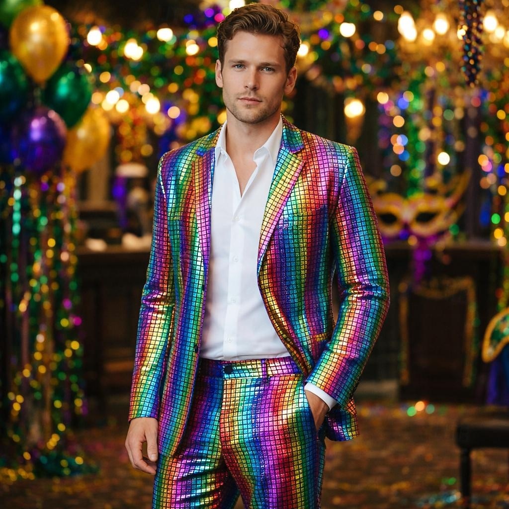 Disco Anni '80 Abiti Completi & Blazer Blazer con Colletto a Revers Disco Costume Per uomo Mascherata Club Feste Parata dell'Orgoglio Adulti Cappotto Tutte le stagioni del 2026 a $81.99 –P4