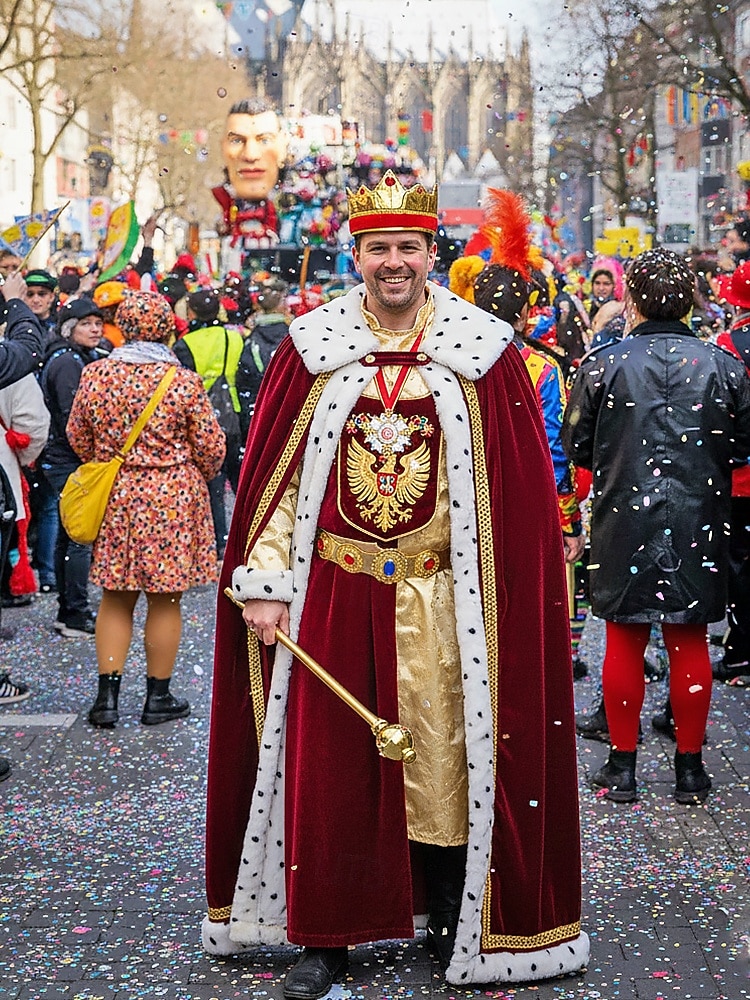 Corona da re in tessuto poliestere per uomini – design dorato e rosso perfetta per feste di carnevale e balli in maschera del 2026 a $11.99 –P1