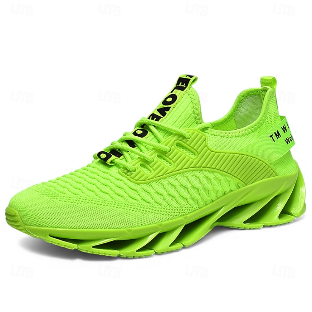 Ανδρικά αθλητικά παπούτσια για τρέξιμο σε νέον πράσινο, αναπνεύσιμα, ελαφριά αθλητικά παπούτσια με σόλα blade, μοντέρνα αθλητικά παπούτσια για περπάτημα, γυμναστήριο, καθημερινή χρήση και ρούχα για 2026 - $42.99 –P3