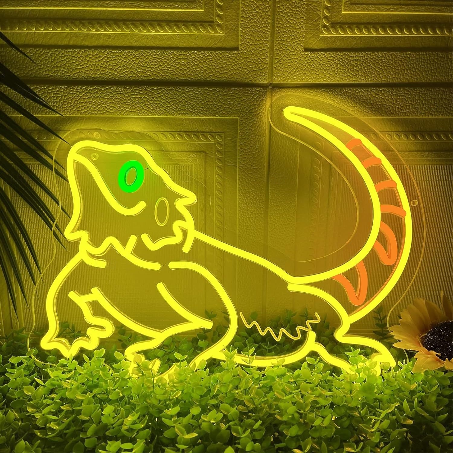 dinosaurus ještěrka kreslený led neonový nápis stmívatelný USB napájení pro nástěnnou dekoraci do interiéru ložnice obývací pokoj jídelna herní osvětlení chlapeckého pokoje mužská jeskyně skvělý dárek 2026 - $32.99 –P2