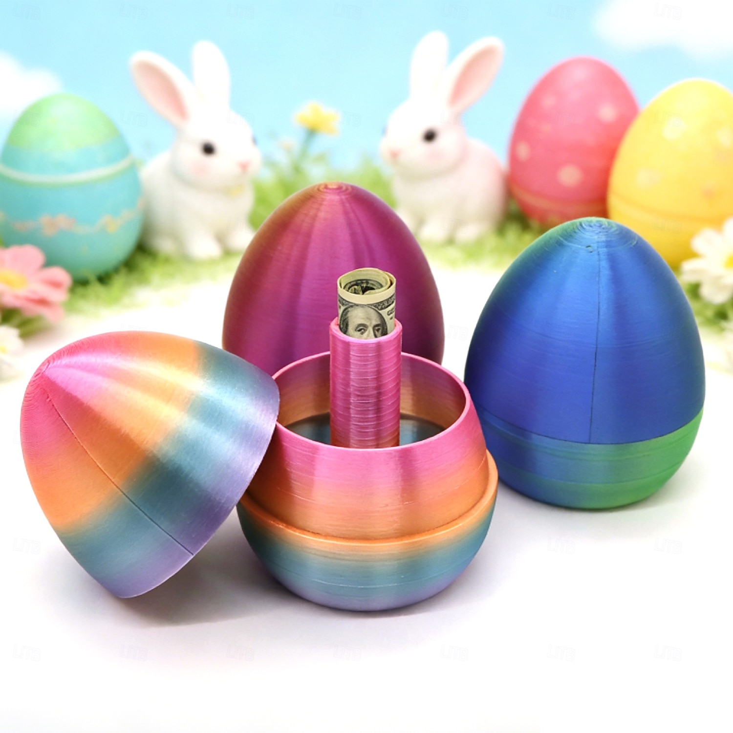 Пасхальное яйцо, напечатанное на 3D-принтере, с 10 случайными миниатюрными животными внутри, подвижные игрушки, наполнители для пасхальных корзин, забавные коллекционные подарки для детей и взрослых, 2026 - $21.99 –P6