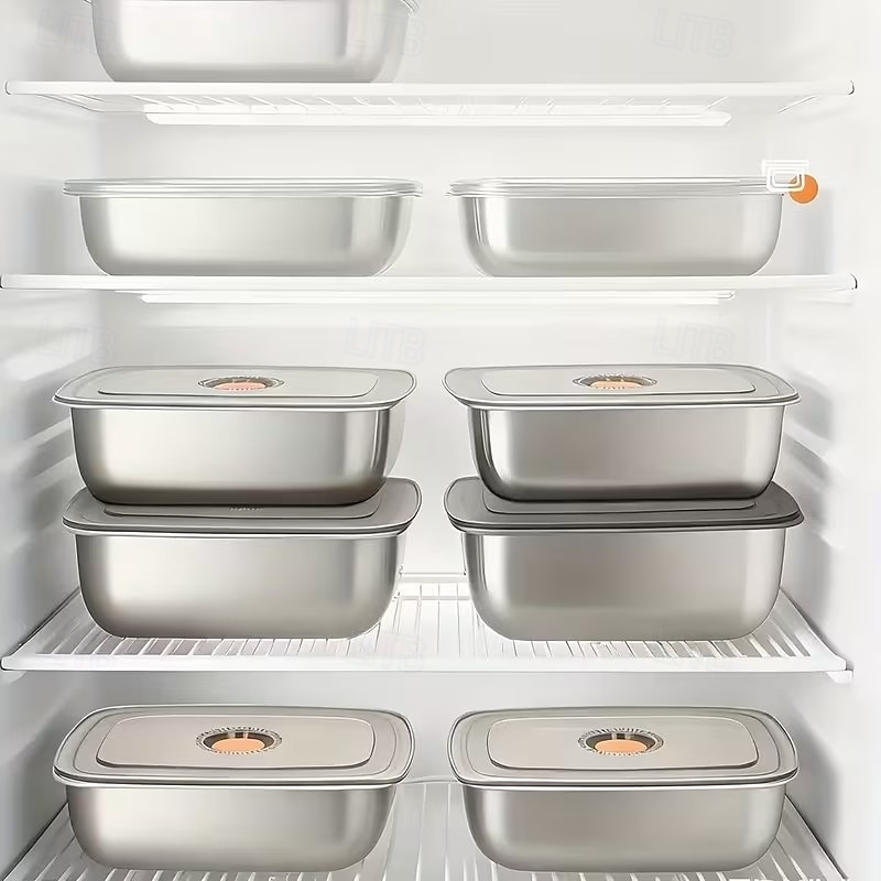 6-delade 50.72oz rostfria matförvaringsbehållare, lunchlådor för kylskåp och frys, hållbart köksförvaringsset 2026 - $35.99 –P5