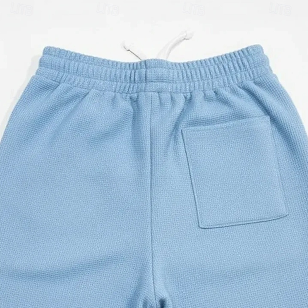 Men's Waffle Sweatpants Trousers Casual Pants Straight Leg Sweatpants Drawstring Plain Comfort Breathable Full Length Casual Daily Outdoor Vacation Fashion Purple Brown Micro-elastic 2026 - $25.99 –P4