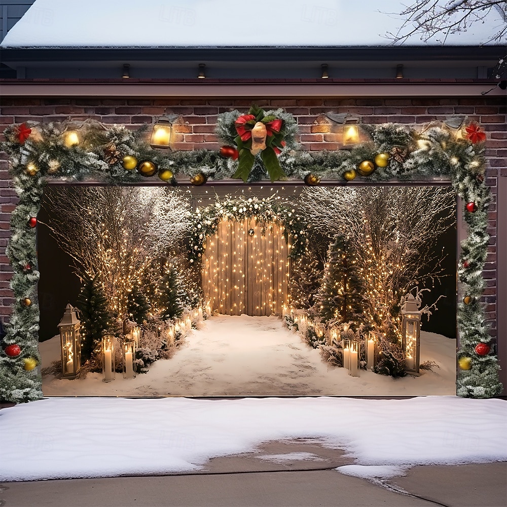 tapet Garasjeportdeksel Stor opphengning Snømann søt stil 3D Party Utendørs Ferie Bakgrunner for skyting Yard Hjemmedekor 2026 - $38.99 –P2