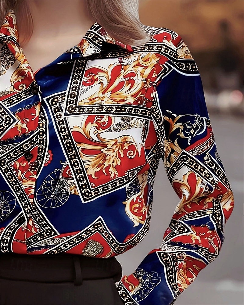 Γυναικεία Πουκάμισο Κομψή Σατέν Μπλούζα Μπλούζα Σουρωτά Κουρελού Κουμπιά Σκέτο Κομψό Βίντατζ κυρίες Μακρυμάνικο Κολάρο Πουκαμίσου Κανονικά μπλουζάκια Καθημερινά Δουλειά Αργίες Θαλασσί Καλοκαίρι Άνοιξη 2026 - $26.99 –P3