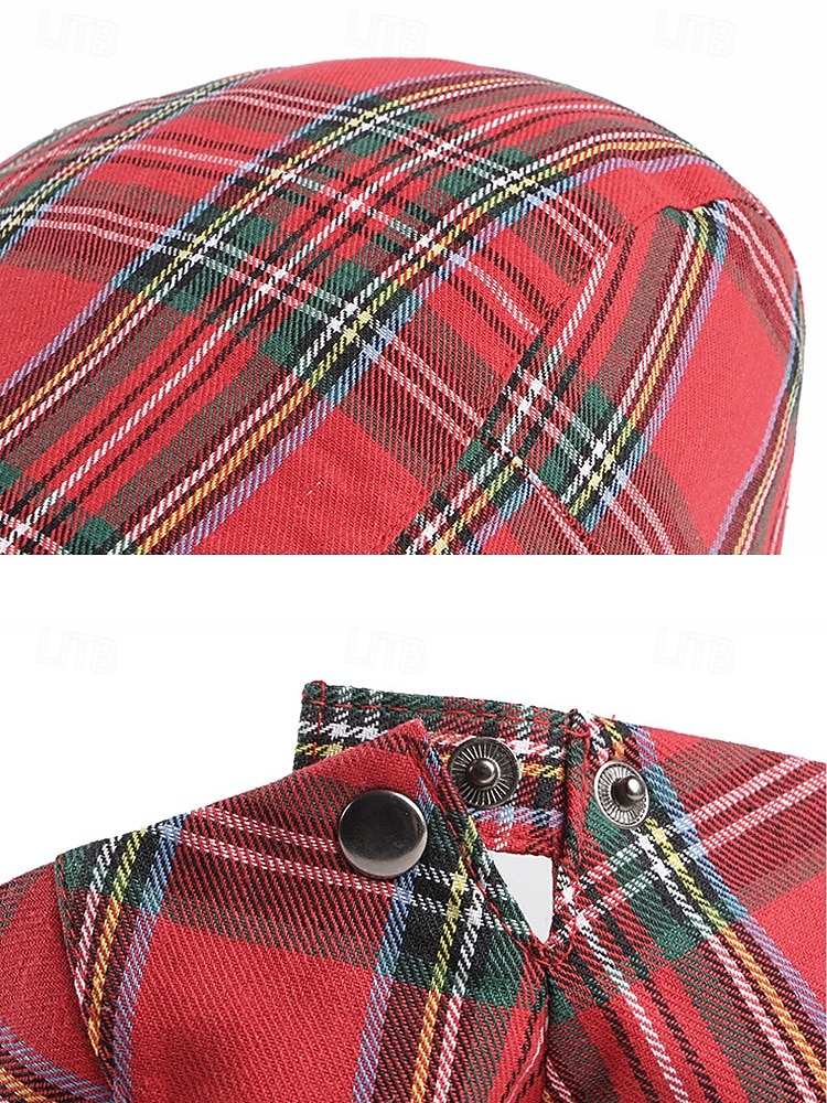 Șapcă plată în carouri pentru bărbați, cu tematică de Ziua Sfântului Patrick, țesătură din amestec de bumbac și poliester, opțiuni multiple de culoare, pălărie de vânzător de ziare casual și vintage pentru parade, petreceri, festivaluri și sărbători 2026 - $14.99 –P10