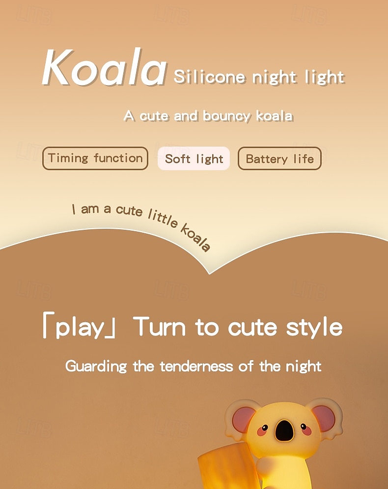 7-Color Gradient Koala Soft Silicone Patting Light Usb Charging Nightlight Timer Christmas New Year Festival Birthday Gift Bedroom Atmosphere Light 2026 - $23.99 –P1