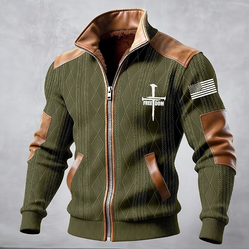 Per uomo Cappotto Invernale Giacca in Pile Giacca Casual Quotidiano All'aperto Calore Termico Jacquard Tasca Autunno Inverno Bandiera Blocco di colori Streetwear Quotidiano Collo alla coreana Regolare del 2026 a $51.99 –P2