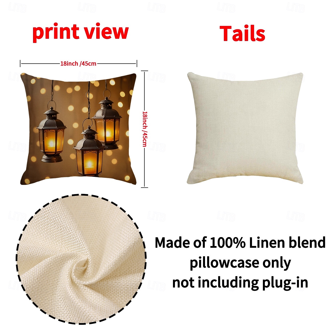 Ramadan Eid Throw Pillow Cover, Gold Print Lantern & Oil Lamp, Middle Eastern Festival Decor, Sofa Cushion for Living Room and Prayer Room, Seat Pillow 2026 - $13.99 –P2