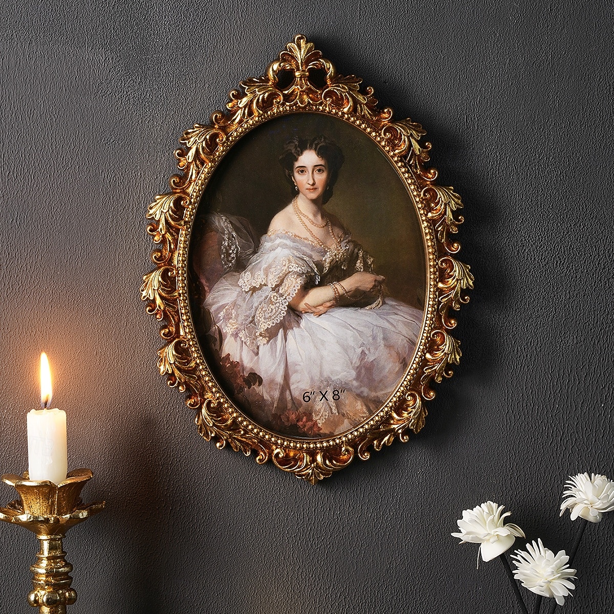 إطار صور جداري مزخرف بنقوش ذهبية على الطراز الأوروبي القديم، مصنوع من مادة الراتنج، مناسب لعرض الصور العائلية وجلسات التصوير. 2026 - $22.99 –P5