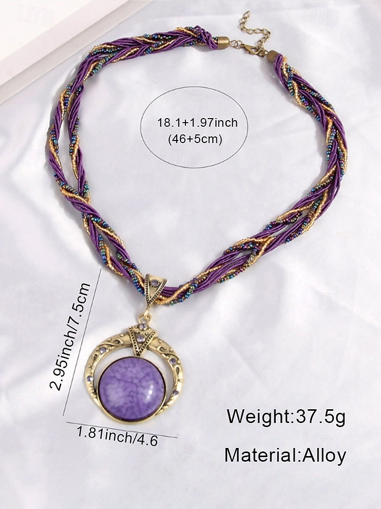 Женское ожерелье из богемного сплава с разноцветной бисерной веревкой, уникальный дизайн подвески, идеально подходит для повседневного и праздничного образа 2026 - $9.99 –P9