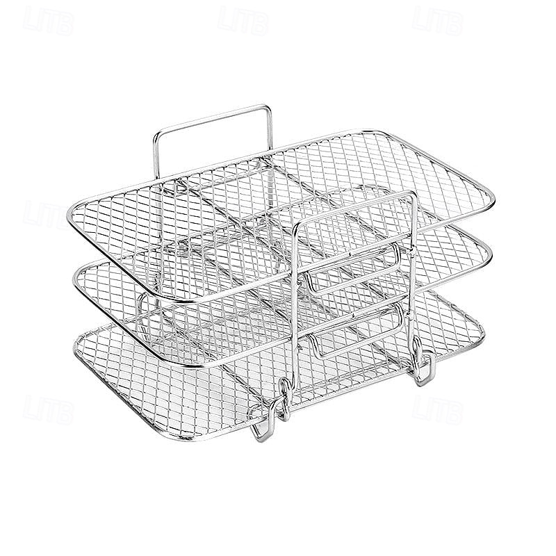 Grelha desidratadora multicamadas em aço inoxidável, acessórios para fritadeira a ar de 3 níveis, grelha removível para secagem e cozimento a vapor, ideal para assar e cozinhar em fritadeira a ar e de 2026 por $21.99 –P12