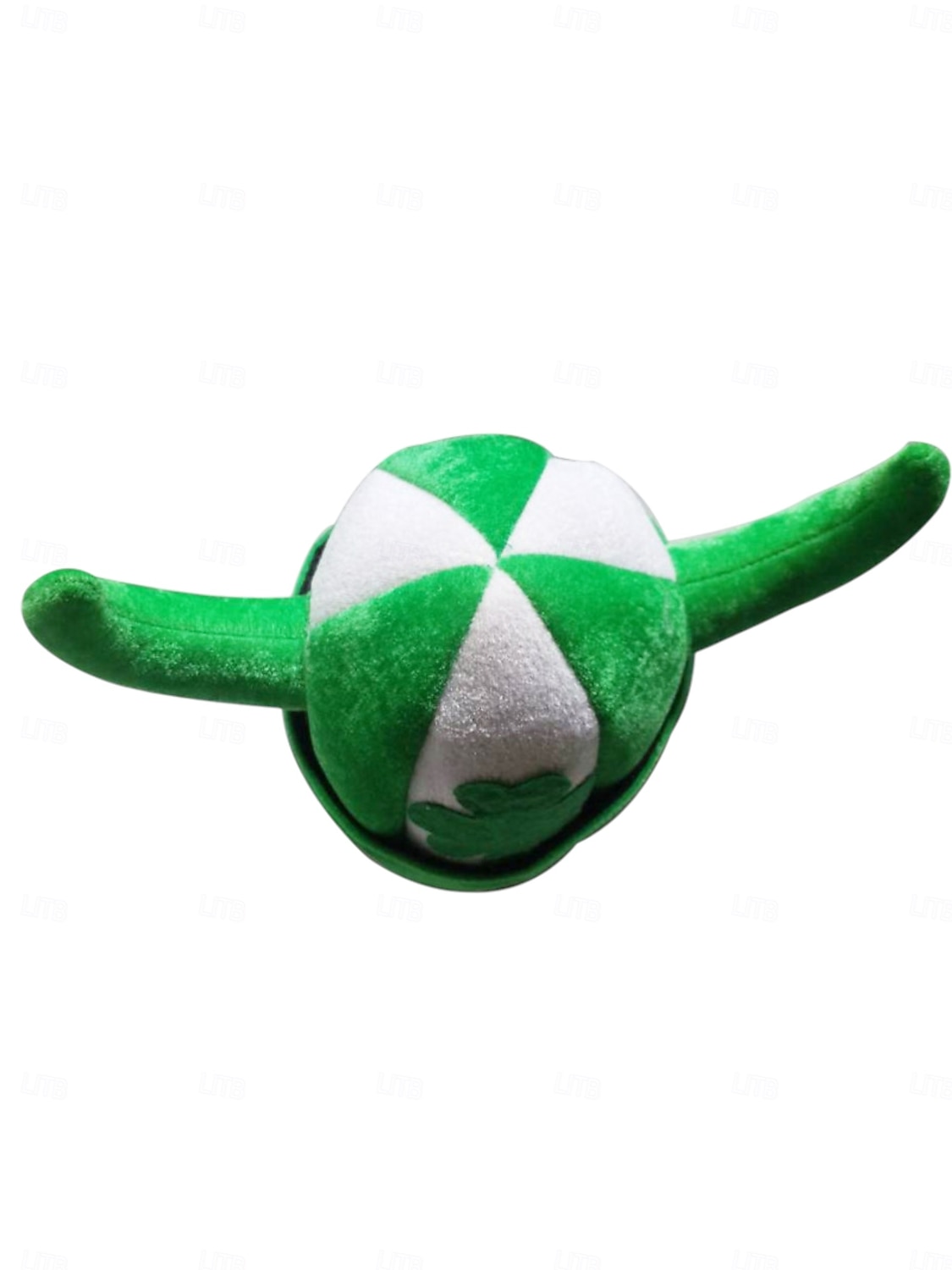 Herrehatt i vikinghorn til St. Patricks dag – myk plysjhjelm av kløver, grønt kostymetilbehør til irske parader og fester &festlige feiringer 2026 - $24.99 –P2