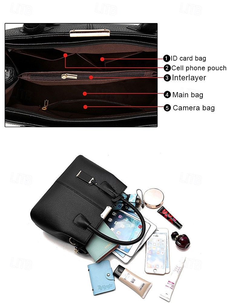Women's Faux Leather Handbag with Adjustable Strap, Multiple Colors and Carrying Styles – Perfect for Work, Casual Outings and Everyday Use 2026 - $24.99 –P8