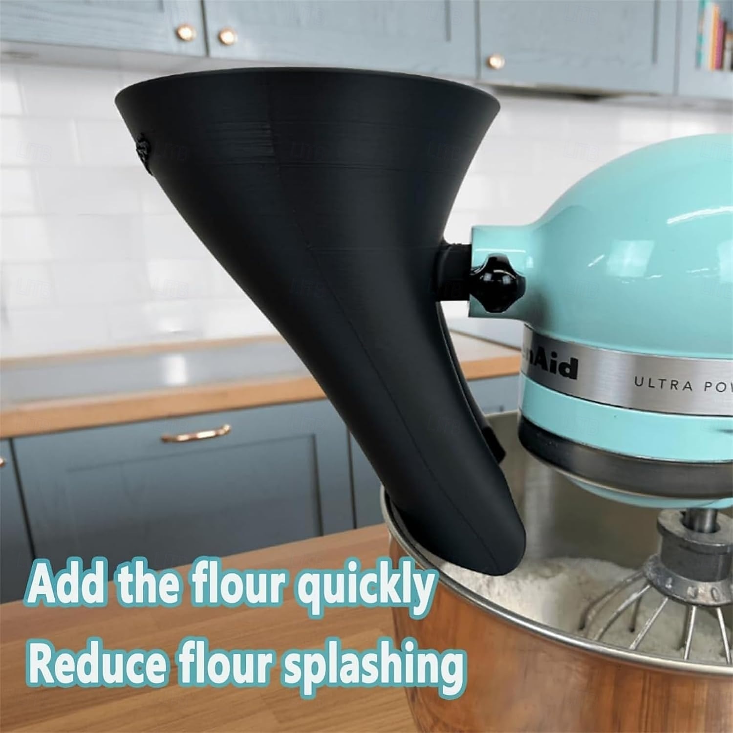 Воронка для муки для кухонного комбайна KitchenAid 5 л, насадка против разбрызгивания для стационарного миксера с откидной головкой 4,5 и 5 л (ksm150), инструмент для выпечки, пригодный для мытья в посудомоечной машине, удобный аксессуар для наливания. 2026 - $15.99 –P2