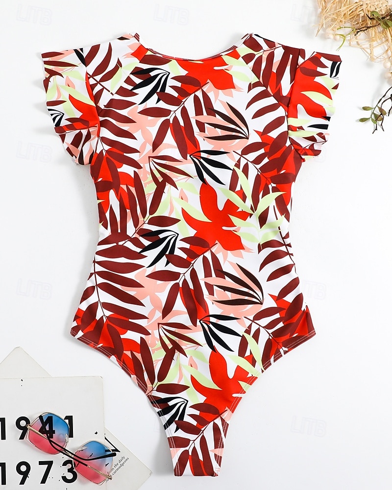 Γυναικεία Προστατευτικά Μαγιό Ολόσωμα κομμάτια Τροπικό Κουμπώσου Φαρδύ μανίκι Προστασία UV Υψηλή Ελαστικότητα Κοντομάνικο Μαγιό Σέρφινγκ Καταδύσεις Ψαροντούφεκο Καλοκαίρι 2026 - $18.99 –P13