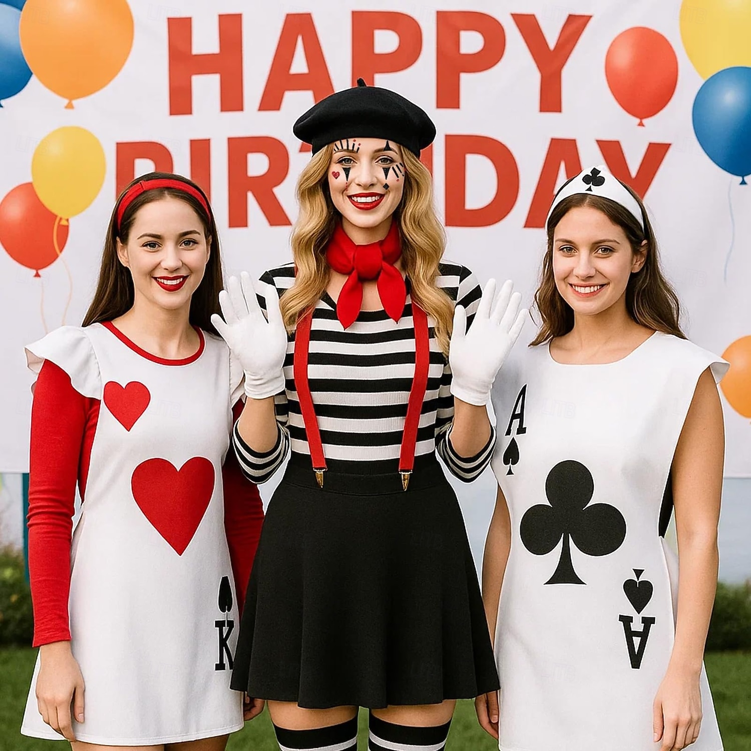 Mais Acessórios Fantasia fantasia Mímico Palhaço Mímico circo Traje Cosplay Listrado Adulto Mulheres Dia Das Bruxas Carnaval Festa Espetáculo Vestir-se de 2026 por $37.99 –P6