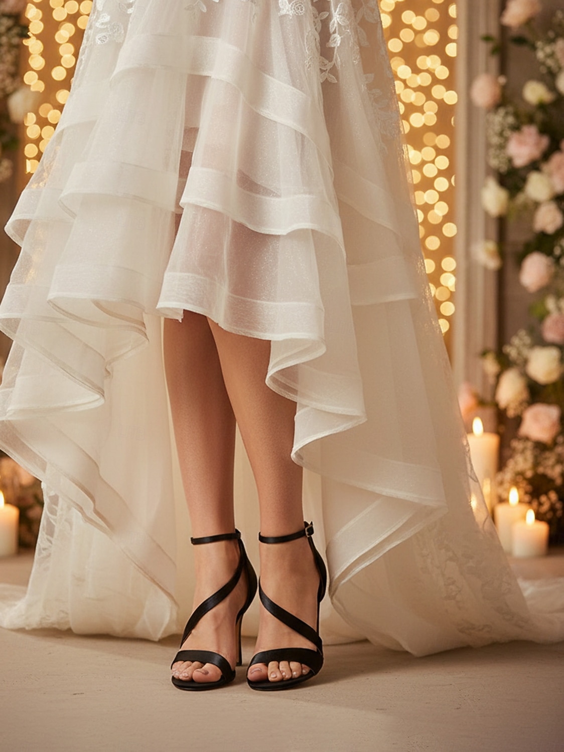Sandálias de noiva elegantes com tiras finas e salto agulha no tornozelo, sapatos de casamento de salto alto com bico aberto para noivas, salto minimalista branco para cerimônia. de 2026 por $69.99 –P8