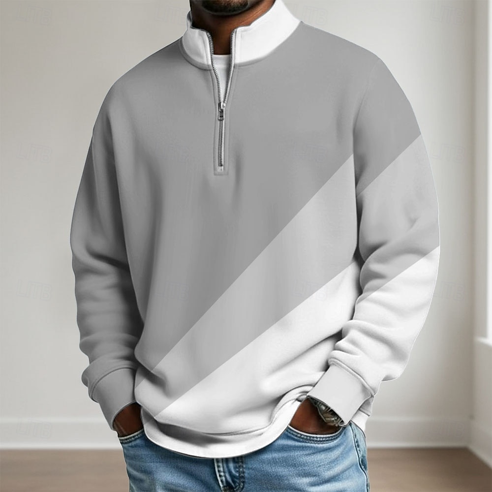 Per uomo Geometrico Blocco di colori Polo con zip Manica Lunga Magliette polo Colletto alla coreana Casual Scuola Athleisure Ferie Abbigliamento quotidiano Stampa 3D Polo con cerniera a un quarto del 2026 a $24.99 –P4