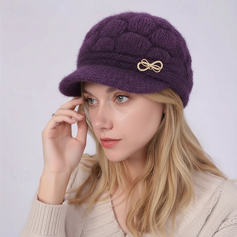 Γυναικεία Καπέλο Χειμερινά Καπέλα Αντιανεμικό Ζεστό ΕΞΩΤΕΡΙΚΟΥ ΧΩΡΟΥ Δρόμος Καθημερινά Πλεκτό Μονόχρωμες 2026 - $17.49 –P7