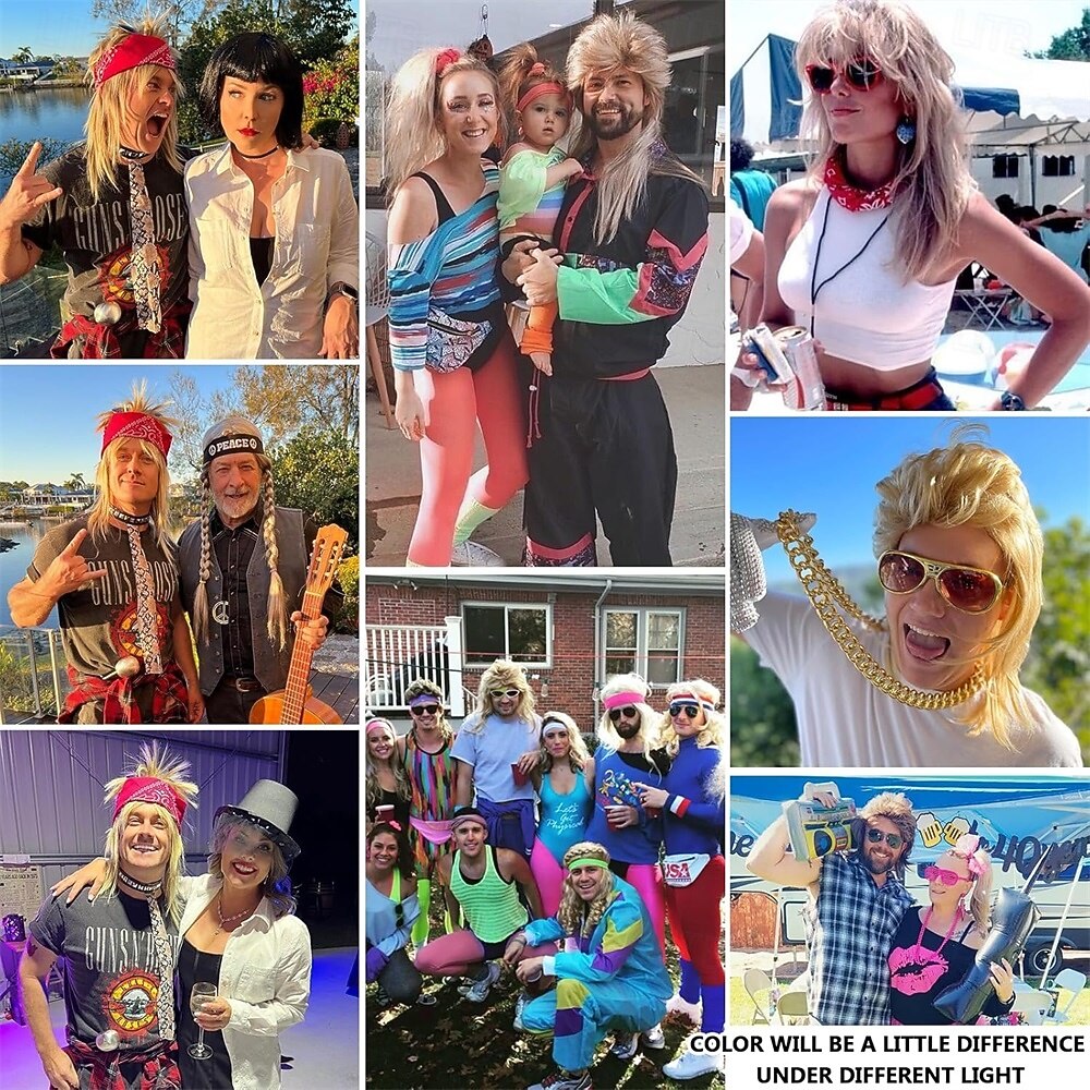 Peruci blond cenușiu pentru bărbați, costum, peruci amuzante din anii '80, perucă sintetică rezistentă la căldură, pentru cosplay de petrecere elegantă din anii '70 2026 - $29.99 –P3