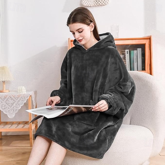 Manta vestível com capuz, aconchegante e macia, ideal para adultos. Presente perfeito para mulheres, mães e para ela mesma. Roupa de descanso quentinha e confortável. de 2026 por $41.99 –P7