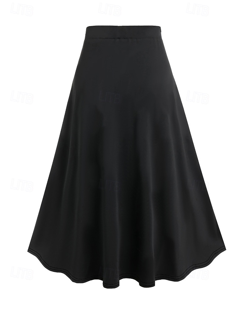 Mujer Casual Maxi Tiro Medio Faldas Bloque de color Retazos Rígido Calle Noche Negro Verano 2026 - $37.99 –P2