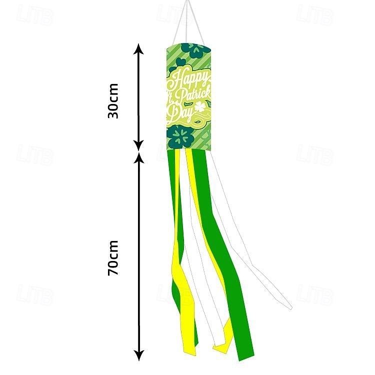 Szent Patrik-napi szélzsák zászló, ír dizájn, Szent Patrik-napi fesztivál dekoráció, színes kültéri szélzsák ünnepi ünneplésre, lóhere &lóhere design. 2026 - $8.99 –P25