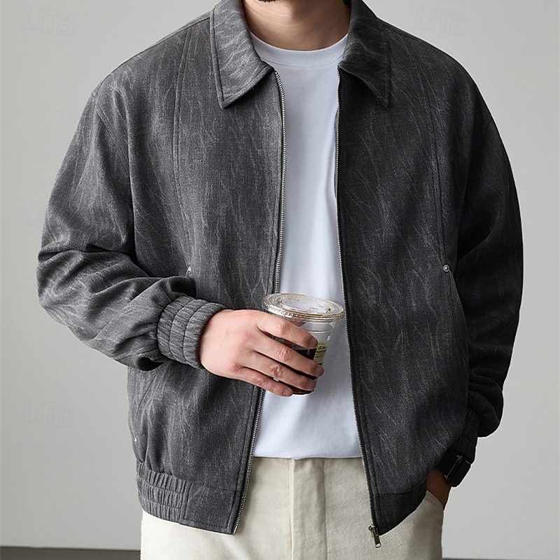 Homme Veste Légère Veste Décontractée Quotidien Extérieur Avec Poches Printemps Automne Uni Streetwear Élégant Col Rabattu Régulier Violet Vert Gris foncé Veste de 2026 ? $53.99 –P5
