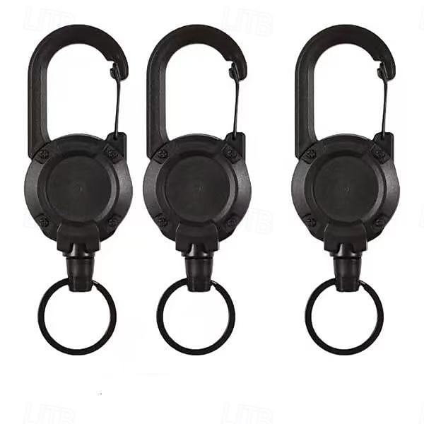3 stk. utendørs automatisk uttrekkbar ståltau taktisk nøkkelring, slitesterk og lett nøkkelholder for utendørsaktiviteter, camping, fotturer og hverdagsbruk, praktisk og bærbar 2026 - $16.99 –P7