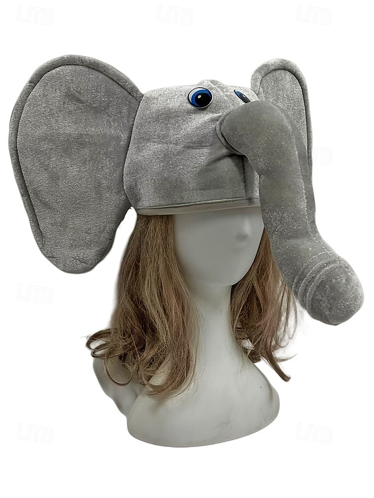 Unisex Polyester Elephant Mardi Gras Hat, Fun and Soft, Perfect for Carnival & Masquerade Balls, Cute Animal-Themed Accessory 2026 - $18.99 –P5