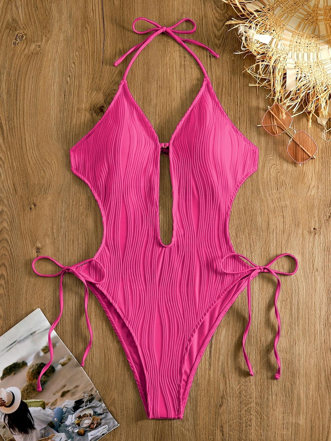 בגד ים נשים חלק אחד חתכים סקסיים עם חוטי תיל מונוקיני דחיסת בטן מותן גבוהה דק ללא גב חופשת חוף צבעים מוצקים צוואר כפתף בלי שרוולים 2026 - $24.99 –P9