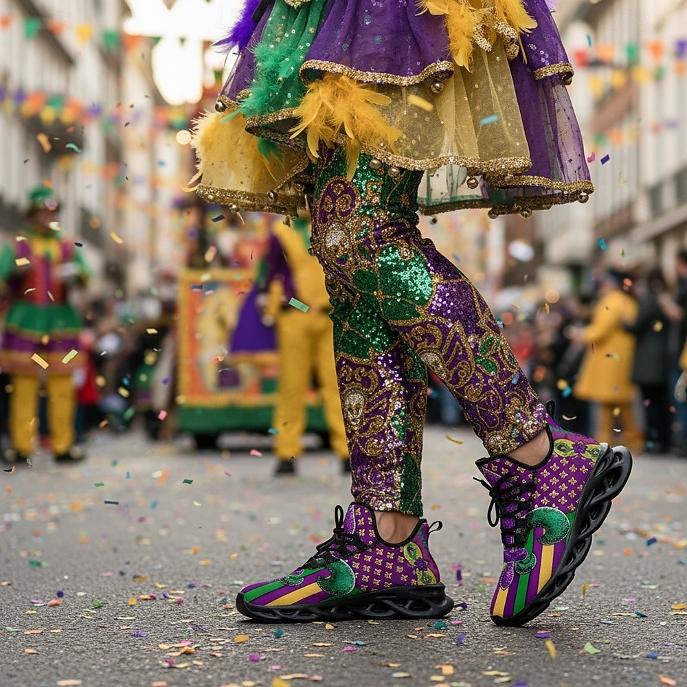 Kvinne Karneval Komfortable Sneakers – Lettvekts Polstret Såle Mardi Gras Fargevalg Dramatisk Ytelsesstil Dansere Festivalgjengere Parader og All-Dags Gåing 2026 - $42.99 –P3