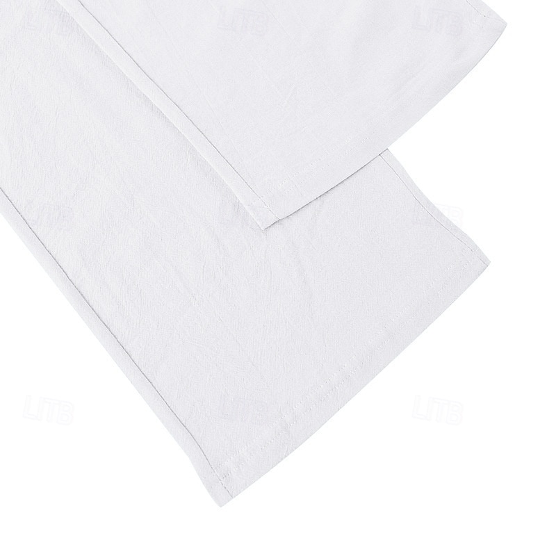 Men's Linen Pants Trousers Summer Pants Baggy Pants Beach Pants Drawstring Elastic Waist Solid Color Comfort Breathable Daily Outdoor Beach Vacation Fashion Light Khaki Black Inelastic 2026 - $24.99 –P11