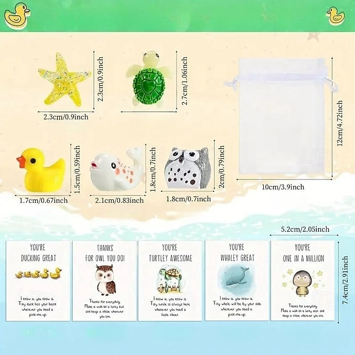 20 kusů velikonočních dárků pro spolupracovníky s poděkováním zaměstnancům, vtipné velikonoční plněné vajíčky, pryskyřičné figurky zvířat s inspirativními poznámkami, dárky pro zdravotní sestry pro tým. 2026 - $16.99 –P1