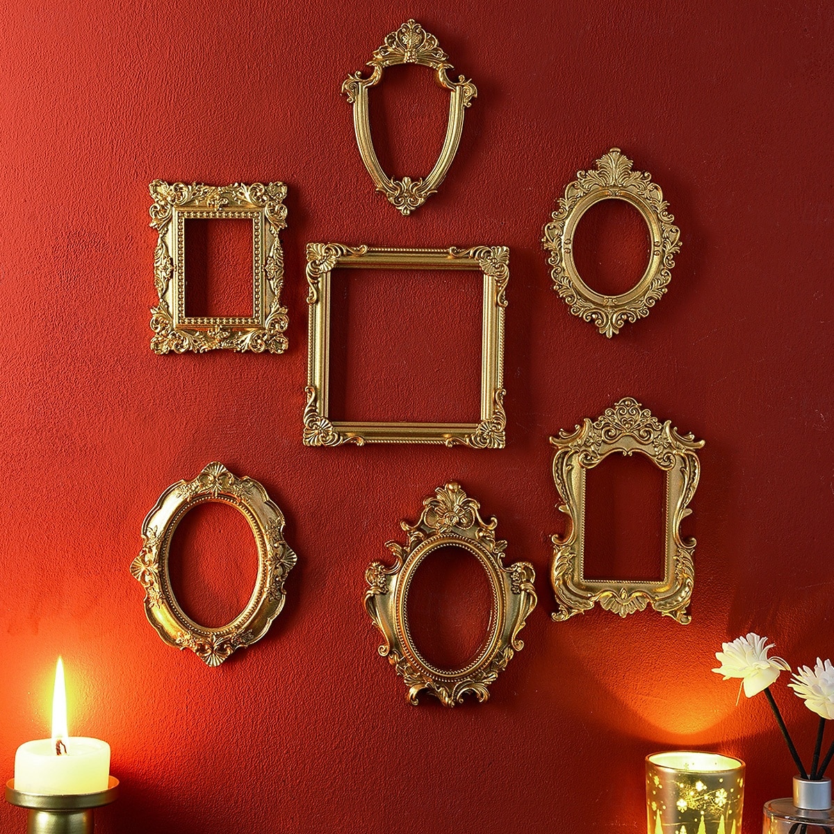 1 szt. Materiał żywiczny w stylu europejskim, trójwymiarowa, wzorzysta złota rama do dekoracji, dekoracja ścienna DIY, odpowiednia do zdjęć, dekoracja salonu, dekoracja miniaturowego domu 2026 - $9.99 –P1