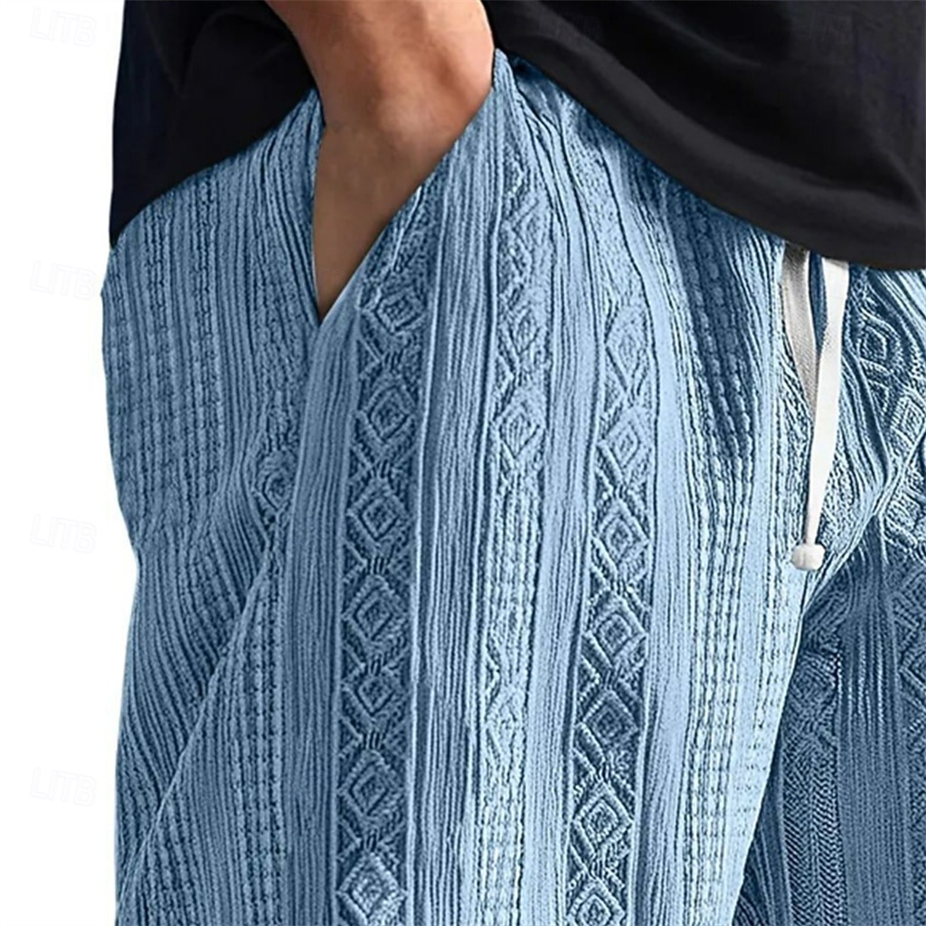 Pánské Letní šortky Plážové šortky Neformální šortky Texturované kraťasy Šňůrky Elastický pas Pevná barva Pohodlné Délka kolen Denní Venkovní Streetwear prázdniny Módní Námořnická modř Khaki Lehce 2026 - $22.99 –P3