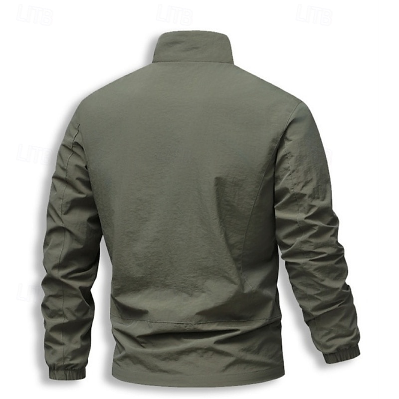 Per uomo Giacca Leggera Giacca Casual Casuale Quotidiano Sport Tasca Primavera Autunno Semplice Streetwear Elegante Collo alla coreana Regolare Nero Blu marino Cachi Verde militare Grigio scuro Giacca del 2026 a $34.99 –P4