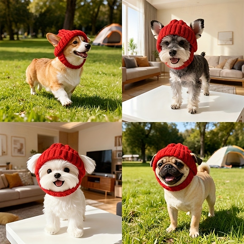 berretto caldo in maglia per animali domestici, berretto antivento per Halloween, copricapo accogliente per cani per il freddo, cappello per cuccioli elegante e comodo del 2026 a $12.49 –P3
