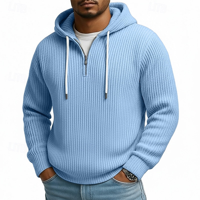 Herr Huvtröja Manchestertyg Tröja Huvtröja med dragkedja i Quarter Ljusgrå Huva Slät Dragkedja Strukturerad Ledigt Dagligen Sport & Utomhus Polyester Streetwear Häftig Sportkläder Vår & Höst Kläder 2026 - $28.99 –P8