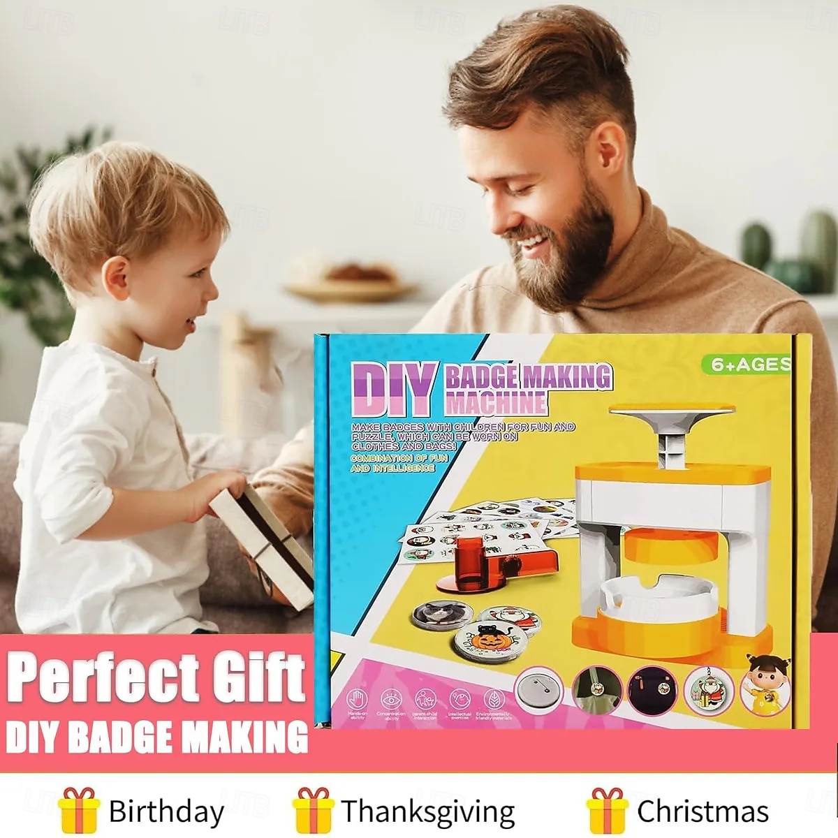 2026年 ピンボタンメーカーマシンのおもちゃ、誕生日用の手作りDIYクラフト  コレクション – $43.99 –P6