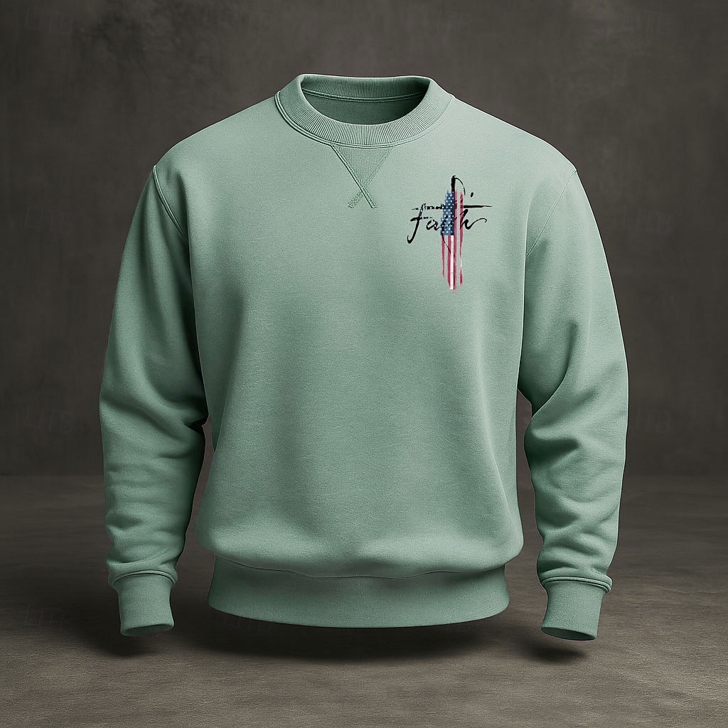 2026年 アメリカ建国250周年 男性用 スウェットシャツ クルーネック ブルー ライトブルー ブラック ホワイト イエロー 冬 春 & 秋 デザイナー S M L XL 2XL 3XL  コレクション – $31.99 –P5