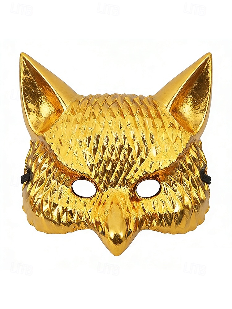 Maschera per carnevale in plastica metallica multi-stile per uomo – Costumi da leone volpe e tigre in oro per carnevale e balli in maschera del 2026 a $24.99 –P9
