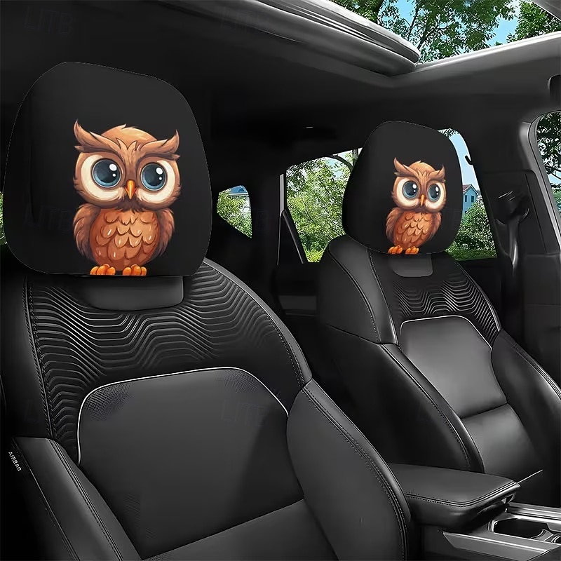 2 יחידות כיסויי משענות ראש לרכב עם הדפסה מצוירת של חיות חמודות, ללא מילוי, אביזרי פנים לרכב, כיסויי משענות ראש אוניברסליים לרכב, קישוטי פנים לרכב, מתאים לשימוש בכל מזג אוויר ללא מילוי 2026 - $8.99 –P5