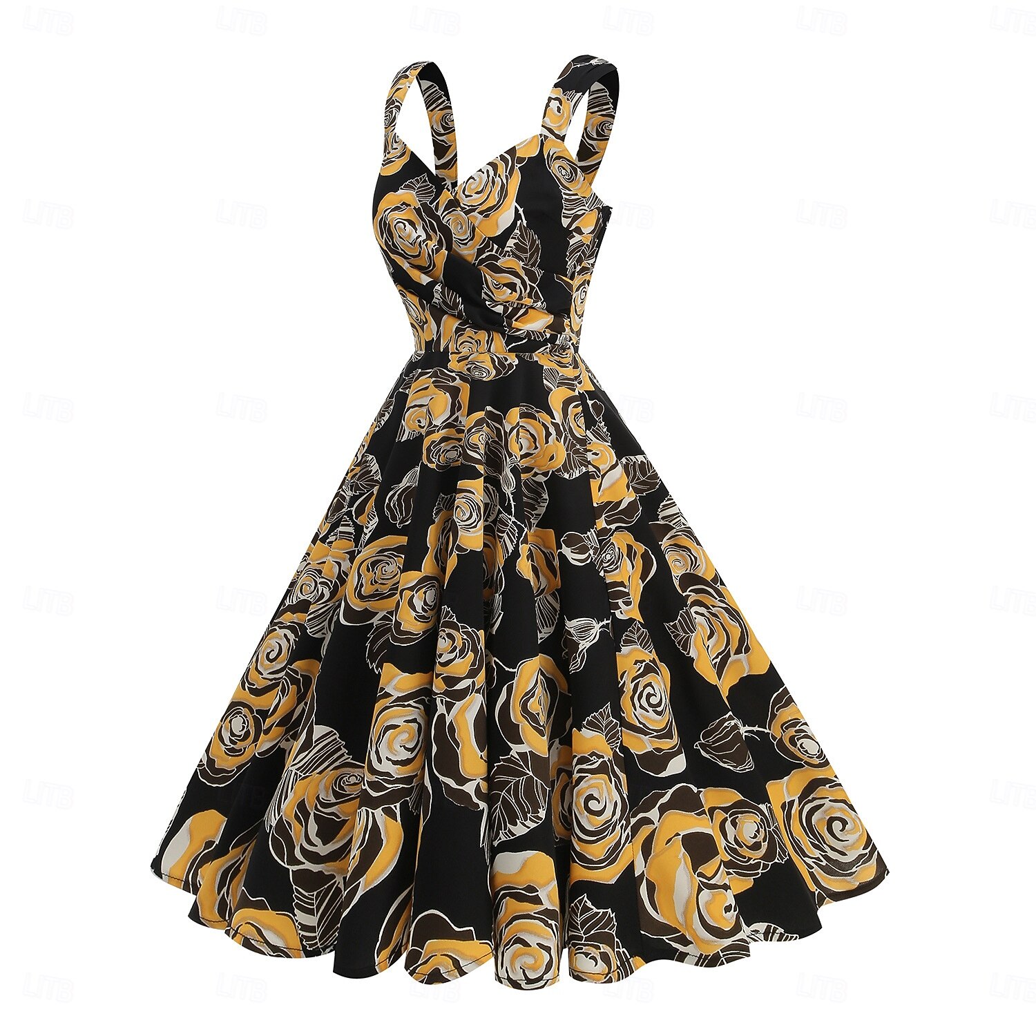 Anni 1950 Retrò Vintage Midi Abito Swing Vestito Svasato Senza maniche Aderente & Svasato Costume Per donna Carnevale San Valentino Casuale Ritorno a casa Festa a tema retrò Adulti Vestito Primavera del 2026 a $49.99 –P2