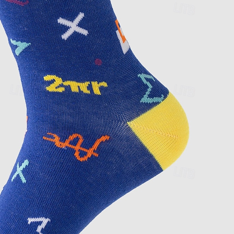 Hombre 5 pares Calcetín Calcetines para correr Calcetines informales Azul Piscina Rojo Color Geométrico Exterior Ropa de calle Vacaciones Medio Todas las Temporadas Moda Ropa de calle 2026 - $12.49 –P9